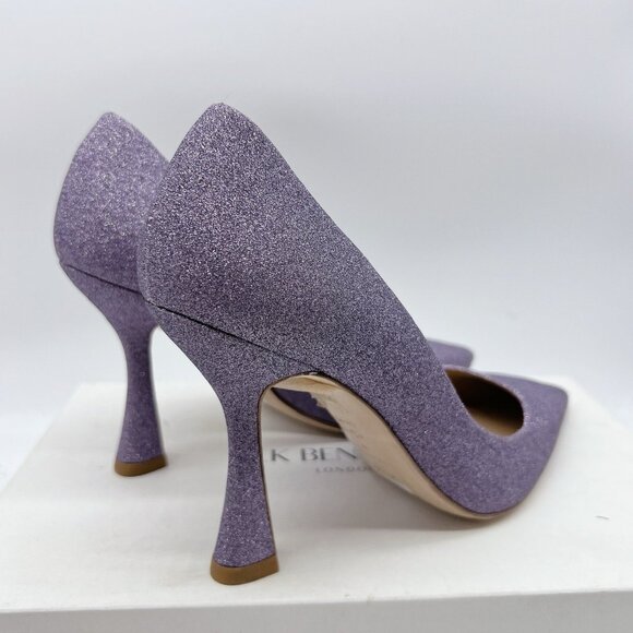 LK Bennett Dazzle Glitter Lilac Fabric Pointed Toe Flared Heel Pumps EU 38 US 8 - Picture 6 of 13